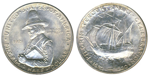 1920-1921 Pilgrim Tercentenary Half Dollar Commemorative Coin